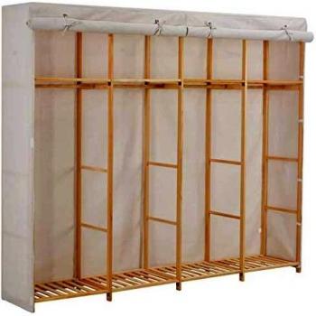 SengentoStyle Kledingkast 200x40x170 cm stof wit