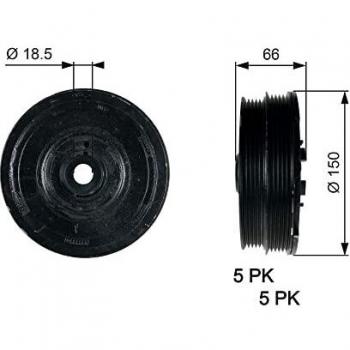 Polea de vibración torsional GATES TVD1068 para cigüeñal, compatible con Land Rover Freelander I SUV, PowerGrip™ ROVER: 75