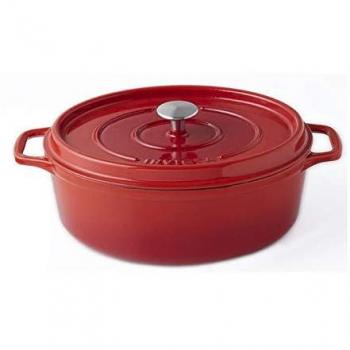 Cocotte Ovalada de Hierro Fundido Esmaltado 29 cm Rubí - Invicta - Compatible con Inducción