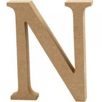 Letra, N, A. 13 cm, grosor 2 cm, MDF, 1ud