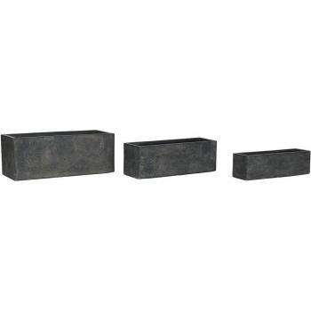 Set de Maceteros Home ESPRIT Gris Fibra Magnesio 78 x 30 x 30 cm