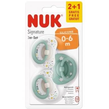 Chupete Nuk Signature de Silicona Sin BPA para Bebés de 0-6 Meses - Paquete de 3 Estrellas Verdes