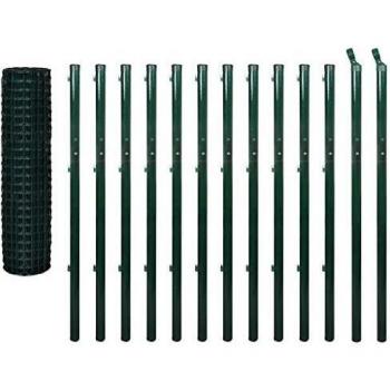 vidaXL Set de Euro-Valla 25x1,7 m Acero Verde Recinto Vallado Cercado Tapia