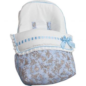 Saco universal para grupo 0 Babyline Paseos de Toile Azul (capota incluida y cubre arnés)