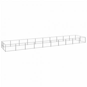 vidaXL Dog Kennel Silver 20 m² Steel