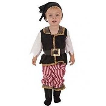 Creaciones Llopis- Disfraz Bebe bucanero Caribe, Multicolor