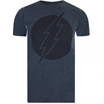 DC Comics Vintage Flash Camiseta, Oscuro Heather Gris, S para Hombre