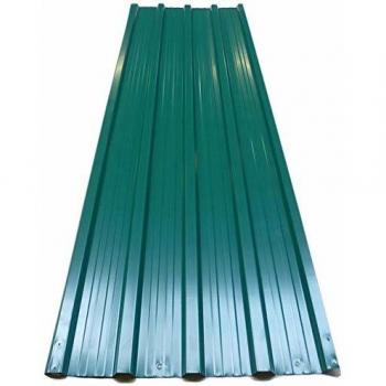 Set de 12 Chapas Perfiladas Verdes 129x46cm Galvanizadas para Techo y Paredes - 7m²