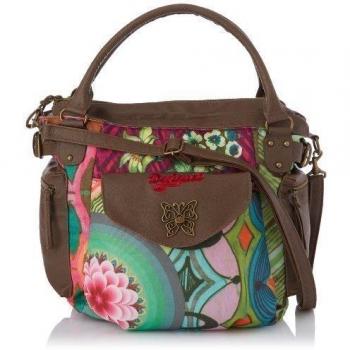 Desigual BOLS_MC BEEN ISHBURI, 4066, U - Bolso de hombro de material sintético mujer, color verde, talla 26x27x17 cm