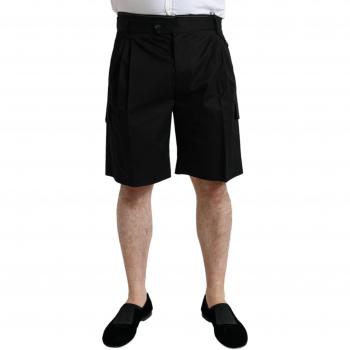 Dolce & Gabbana Black Cotton Stretch Cargo Bermuda Shorts - IT46 | S