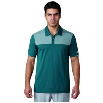 adidas Climachill Heather Block Competition Camiseta Polo de Golf, Hombre, Verde, L
