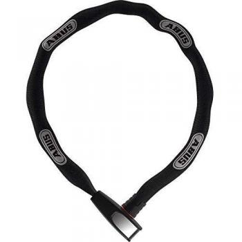 Abus Candado de Cadena 8807K Negro - Cadena antirrobo, longitud 110 cm, fabricado en acero endurecido, recubrimiento de nylon para protección contra arañazos, incluye un candado de seguridad
