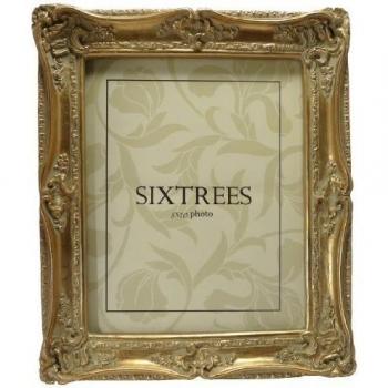 Sixtrees - Para Chelsea - Marcos Estilo Chic Envejecidos Muy Adornados para Fotografías de 150 x 100 mm a 250 x 200 mm - Dorado, 25 x 20 cm
