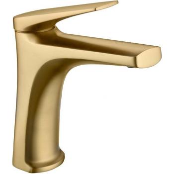 Grifo monomando de lavabo Delos Imex en oro cepillado