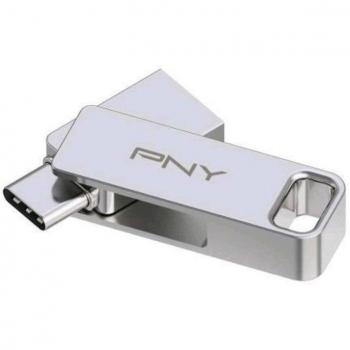 PNY DUO LINK Unidad Flash USB-A/USB-C 64GB Acero Inoxidable