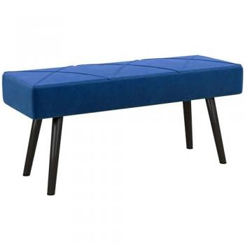 Banco pie de cama multifuncional Homcom, moderno, con pies de acero y asiento acolchado, carga máxima 120 kg, dimensiones 100x36x45 cm, color azul oscuro
