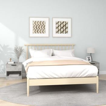 Mesita de noche 2 piezas gris madera contrachapada hormigón multicapa