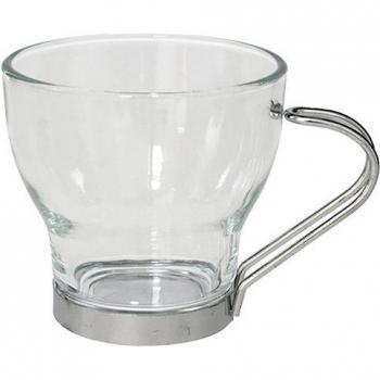 GERIMPORT SET 6 TAZAS TE CRISTAL 170ML CON BASE METÁLICA