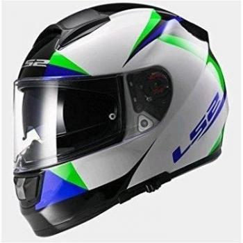 LS2 103972302XL FF397 Casco Vector Labyrinth, Color Blanco/Verde, Tamaño XL