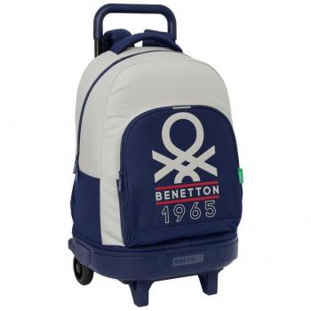 Mochila Grande con Ruedas Compact Extraíble Benetton Varsity 33x45x22cm