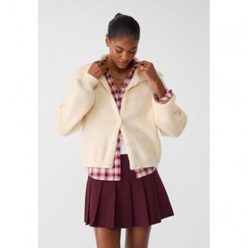 Stone XL Knit Polo Cardigan with Buttons
