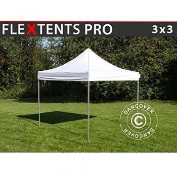 Carpa Plegable Rápida FleXtents PRO 3x3m Impermeable Blanca