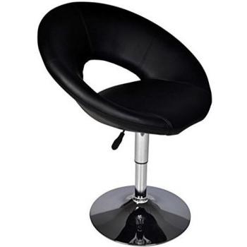 vidaXL 1 Taburete de bar estilo tubo, color negro Giratorio Taburete de comedor