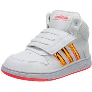 adidas HOOPS MID 2.0 I, Unisex Kid's Sneaker, Ftw Bla/Ftw Bla/Rossen, 8.5k UK
