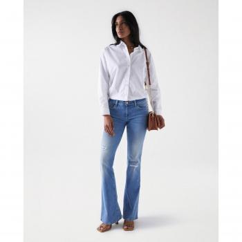 Vaquero push up de mujer Wonder de tiro bajo con rotos - Salsa Jeans
