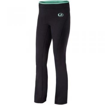 Ultrasport Pantalones largos de fitness antibacterianos para mujer, pantalones de correr con función de secado rápido, varias combinaciones de colores a elegir, elásticos y cómodos, modernos pantalones de deporte para mujer, Gris/Verde Claro, S