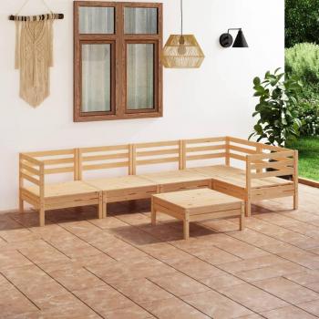 6-Piece Solid Pinewood Garden Lounge Set
