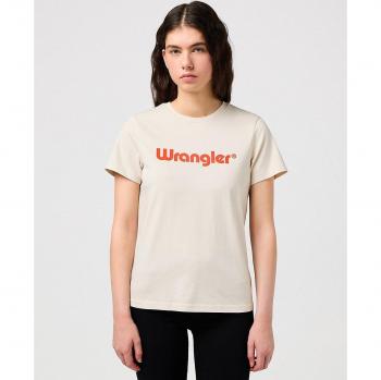 Camiseta de mujer Wrangler de manga corta con logo frontal y corte regular