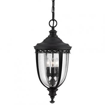 Lámpara colgante inglesa Bridle, negra, grande, 3 luces, E14