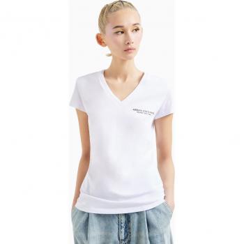 Armani Exchange Women's Short Sleeve V-Neck T-Shirt - White XS