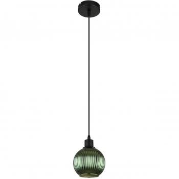 Lámpara colgante Globo Zumba, verde, Ø 15 cm, cristal
