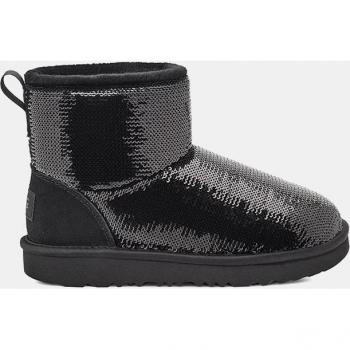 Botines Classic Mini Mirror Ball de niña UGG en textil con lentejuelas