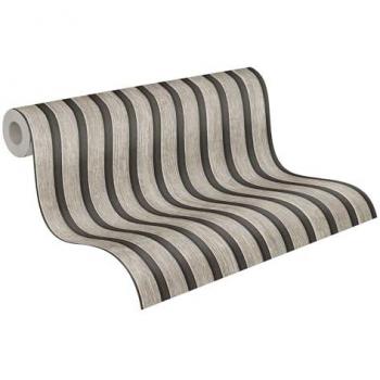 Papel Pintado No Tejido Efecto Madera Escandinavo Gris Negro - A.S. Création PintWalls II 391092