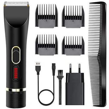 Cortapelos Hombre, Moevert Maquina Cortar Pelo Profesional Máquina Cortapelo Cabeza Maquinilla Eléctrica Cortadora de Pelo Recortadora con Pantalla LCD Peine Batería Recargable para Adulto