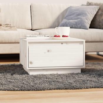 Mesa de centro de madera maciza de pino 55x56x32 cm en colores Marrón, Blanco y Gris
