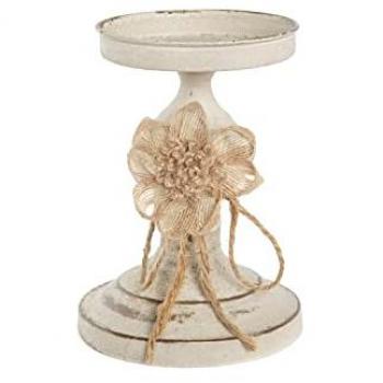 Portavelas DKD Home Decor 13 x 13 x 17,5 cm Metal Blanco