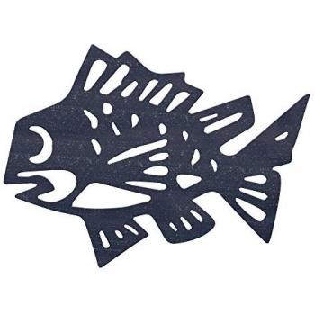 Cuadro de Metal Azul Marino con Diseño de Pez 36 x 26 cm - Originalidad para Tu Hogar
