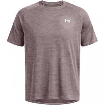 Camiseta de fitness Under Armour Tech Textured SS hombre gris, manga corta, material técnico transpirable, diseño texturizado, ajuste regular, ideal para entrenamiento y actividad física