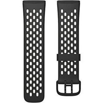 Fitbit Versa 3/Sense Watch Strap, Unisex-Adult, Negro/Blanco Marfil, Large