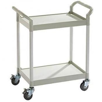 Carro Universal de 2 Pisos con Capacidad de Carga Máxima de 200 kg - Dimensiones: 850 x 480 x 950 mm, Color Gris Claro