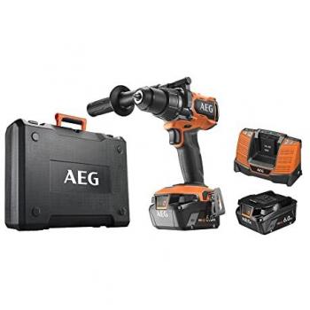 Taladro percutor AEG BRUSHLESS 18V, par máximo 141Nm, portabrocas metálico de 13mm, 2 velocidades, incluye 2 baterías Pro litio de 6.0 Ah HD