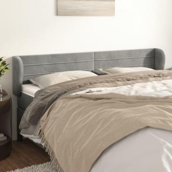 Cabecero de terciopelo gris claro 203x23x78/88 cm Vidaxl