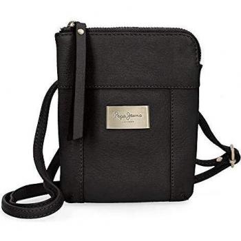 Pepe Jeans Lica Bandolera Pequeña Negro 13x16,5x1,5 cms Piel