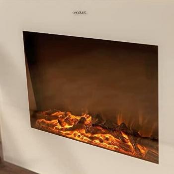 Cecotec Chimenea Eléctrica Ready Warm 2700 Design Flames White. 2000 W, Tamaño 26, 2 Niveles de Potencia, Soporte de pie, Mando a Distancia, Temporizador, 25 m2