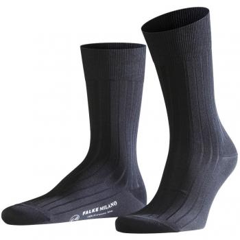 Falke Milano Men's Dark Navy Ribbed Cotton Socks (Size 11.5-12.5)