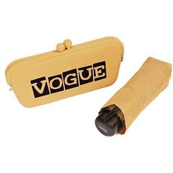 Paraguas Vogue. Paraguas Plegable presentado en un Bonito Estuche Tipo Clutch. Paraguas Mujer Ideal para Regalar y para Viajar. Paraguas protección Solar y antiviento.
